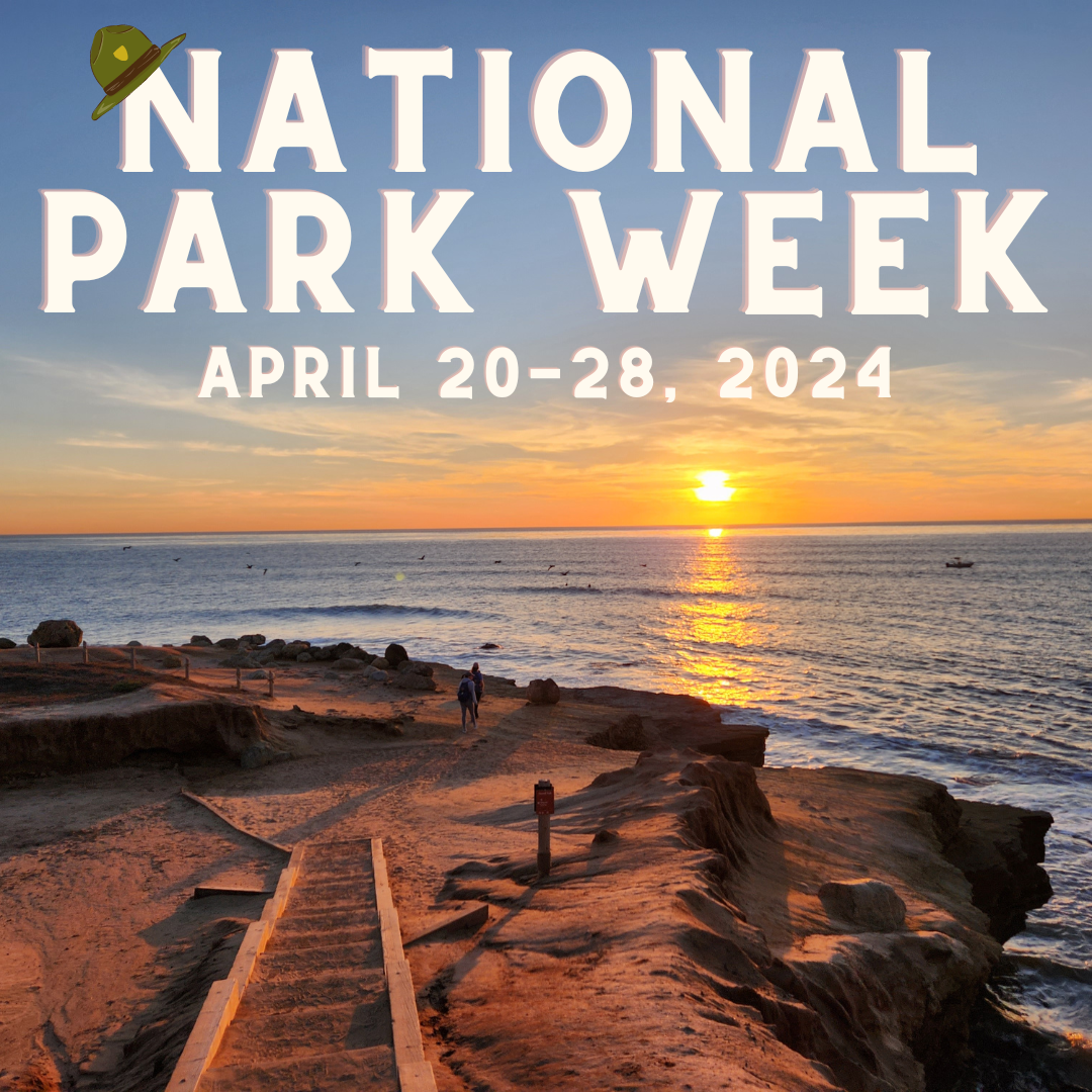 National Park Week, April 20–28, 2024, over a sunset at Cabrillo